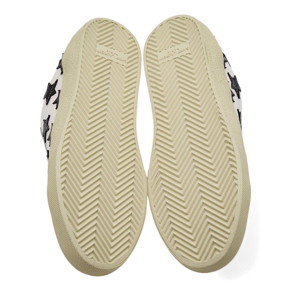 Saint Laurent Paris Court Stars Leather Sneakers White EU 41 US 8 - New $750 - Picture 7 of 9
